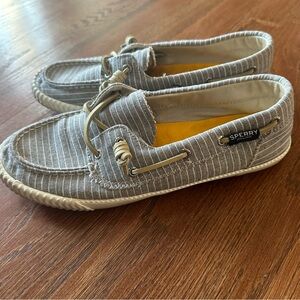 Sperry Women’s Gray Striped Boat Shoes